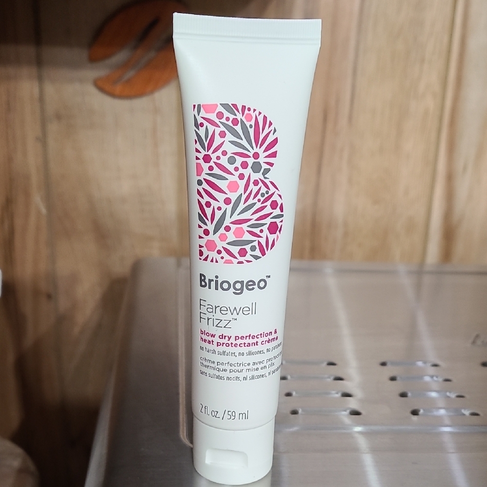 Briogeo Tube with Pink and Gray Floral 'B' Design